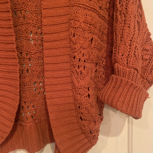 Rust Open-Knit Cardigan - Picture 9 of 9